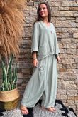 Lina Linen Blend Box Jacket Washed Khaki